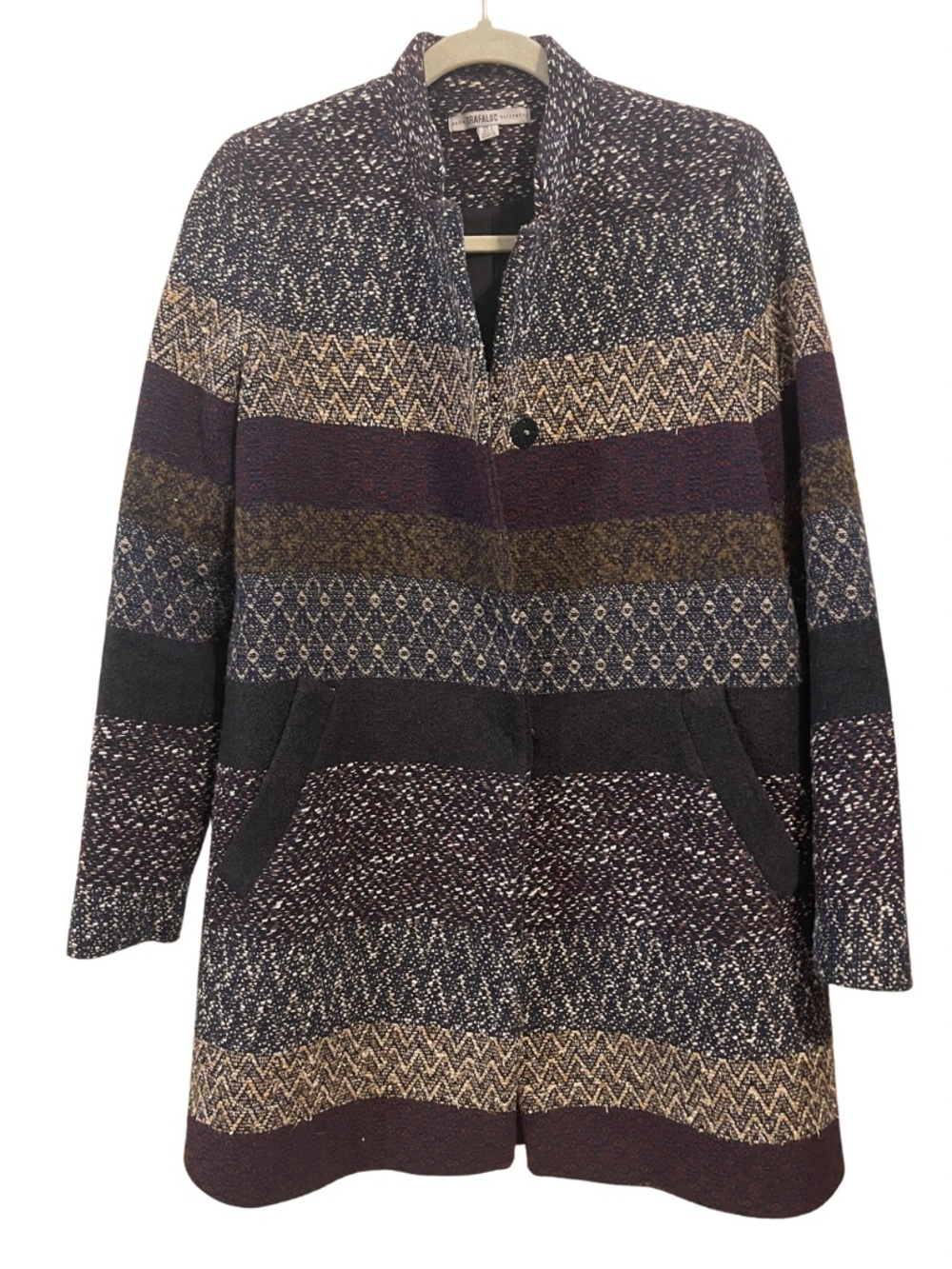 Zara TRF Outerwear Multi Textile Knit Coat Jacket